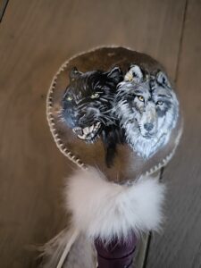 Hochet Loup et panthère noire